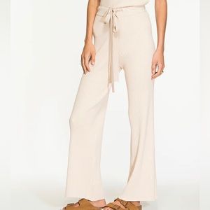 NIGHTCAP Anthropologie tan ribbed lounge comfy pants L